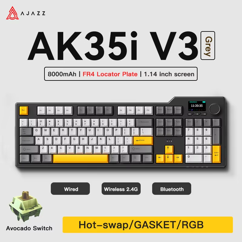 Keyboard Gaming Mac - Ajazz AK35I V3/V4 MAX Tri-mode Wired