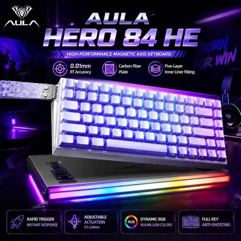 AULA HERO84 Magnetic Gaming Me - Gaming Keyboard He ulasan dan harga