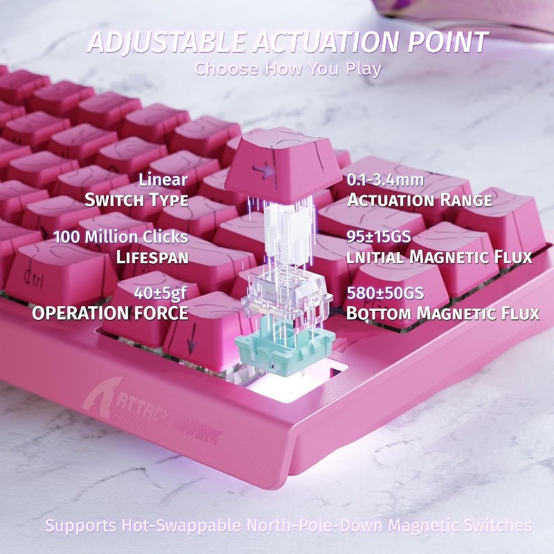 ATTACK SHARK X68 HE 8000Hz Rap - Keyboard Gaming Mac ulasan dan harga