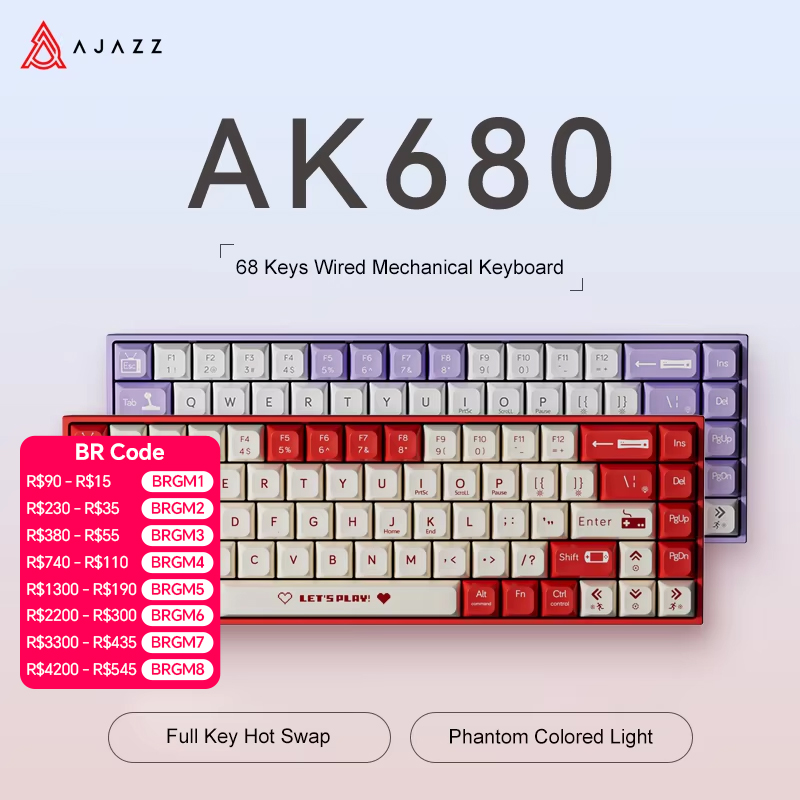 AJAZZ AK680 65% Wired Gaming M - Gaming Keyboard Mini Mechanical ulasan dan harga
