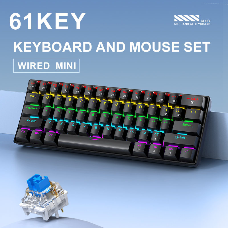 APAYADO K61 Mini Mechanical Ke - Keyboard Gaming Blue Switch ulasan dan harga