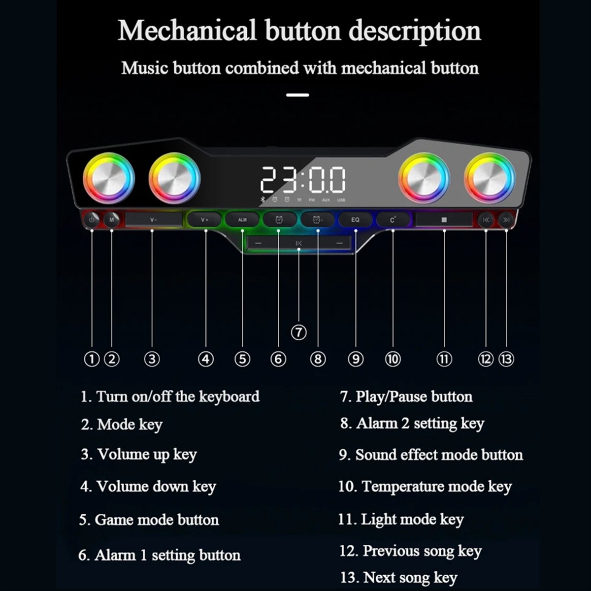 DTC5 V18 Dazzle Colour Speaker - Gaming Keyboard Bluetooth ulasan dan harga