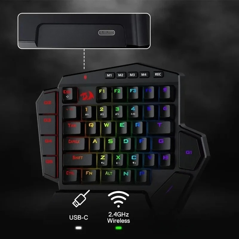 New Redragon K585 PRO Wireless - Gaming Keyboard 1 Hand ulasan dan harga