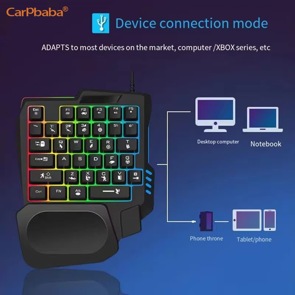 USB Single Hand One-Handed Gam - Gaming Keyboard 1 Hand ulasan dan harga