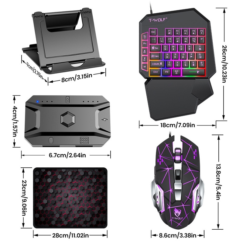 T-Wolf Tf950 5 In 1 One Handed - Gaming Keyboard 1 Hand ulasan dan harga