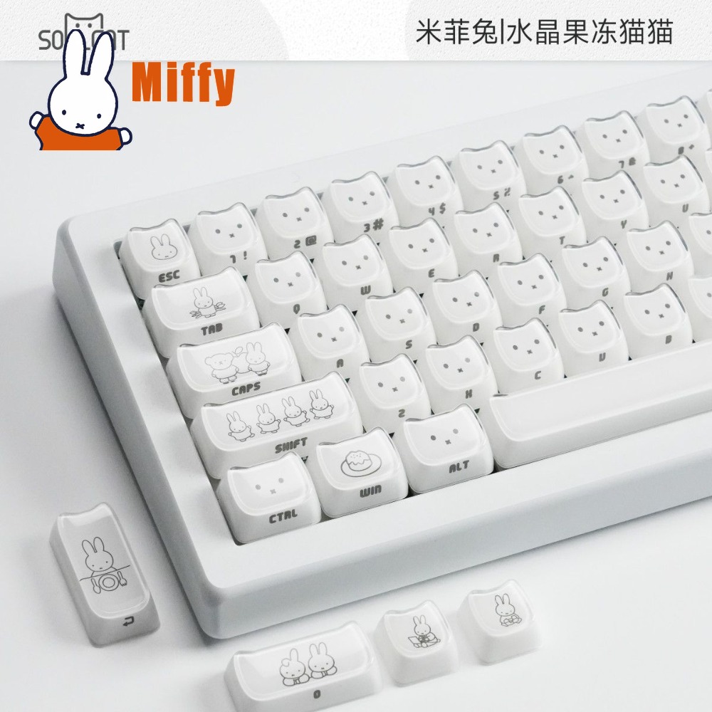 Kawaii Miffy Keycaps Cute Rabb - Gaming Keyboard He ulasan dan harga