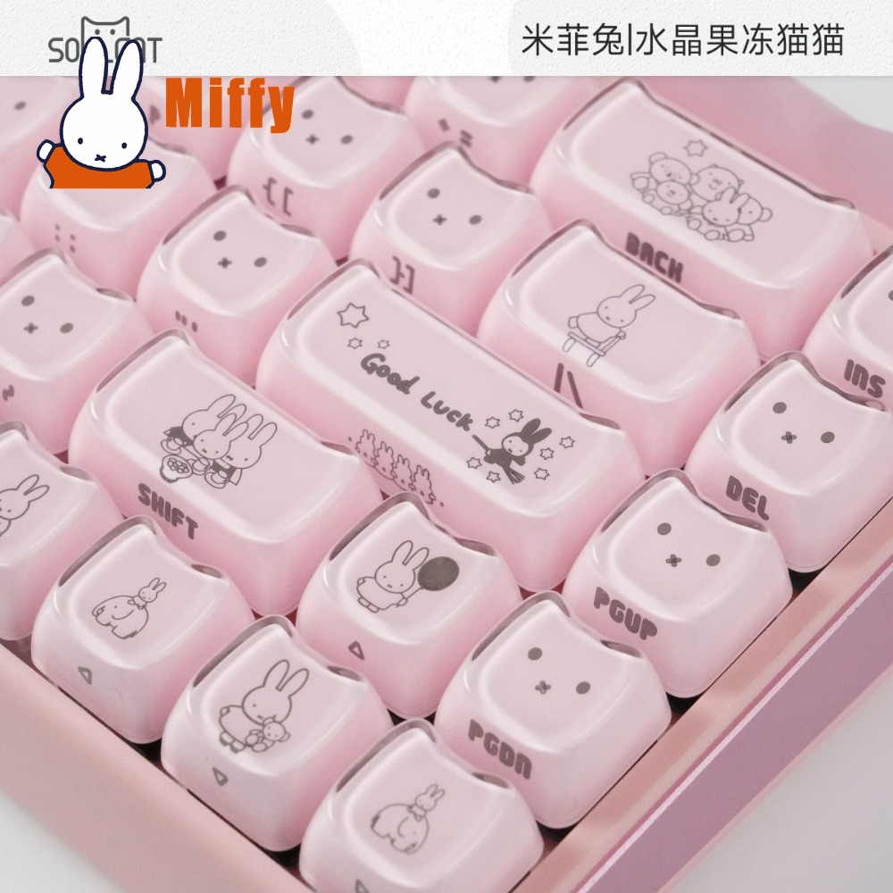 Kawaii Miffy Keycaps Cute Rabb - Gaming Keyboard He ulasan dan harga